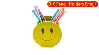 DIY Pen Emoji Holder - Easy Paper Crafts