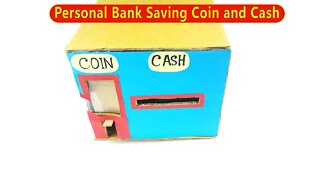 DIY Personal Bank Saving Coin and Cash - Easy Cardboard Crafts