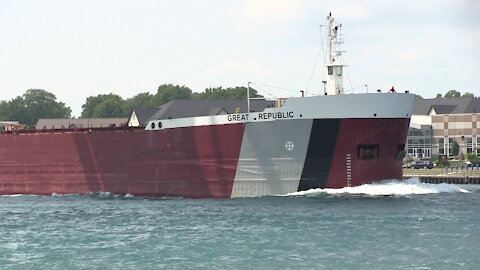 Great Republic 636ft 194m Bulk Carrier Cargo Ship In St Clair River
