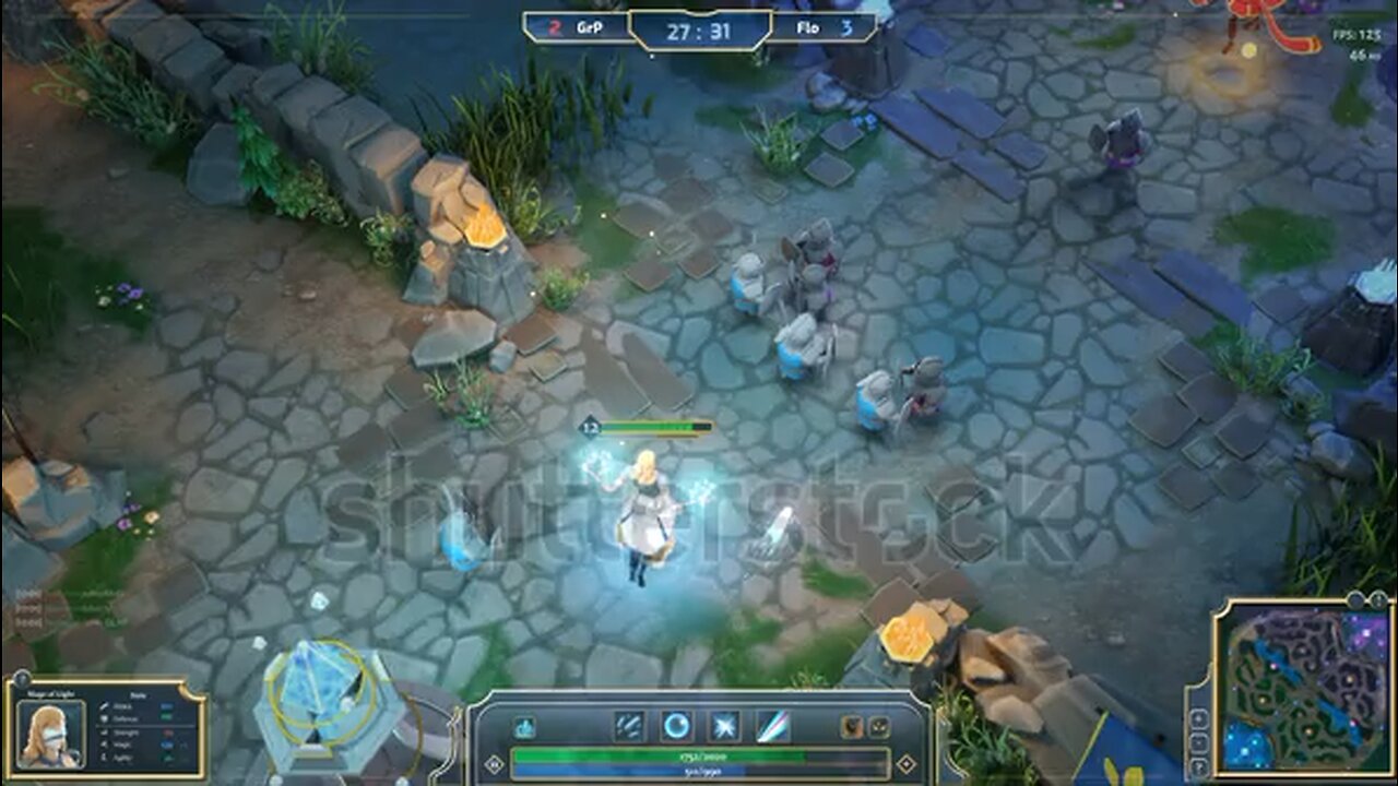 Mock-up Fantasy RPG MOBA Video Game Gameplay