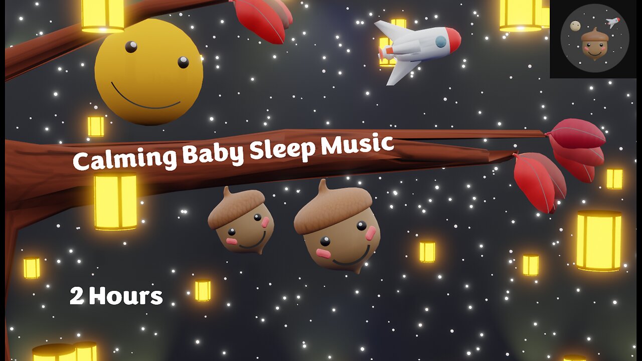 Baby Bedtime Sensory - Lullaby Sleep Music - Floating Lanterns and Yellow Aurora - 2 Hrs