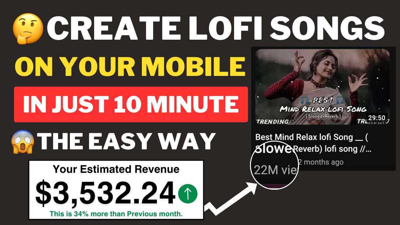 Create Lofi Songs Video and Earn $3,532.24/month: Easy Guide for Beginners