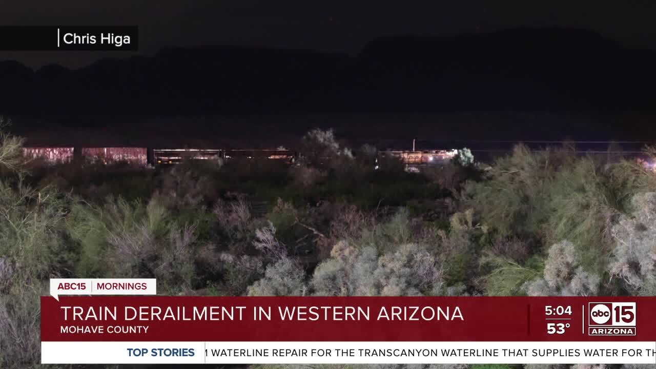 Train derailment near Arizona-California border did not involve hazardous materials, railroad says