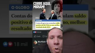 Governo Bolsonaro Humilha Miriam Leitão com saldo de 79 bilhões no ano na economia