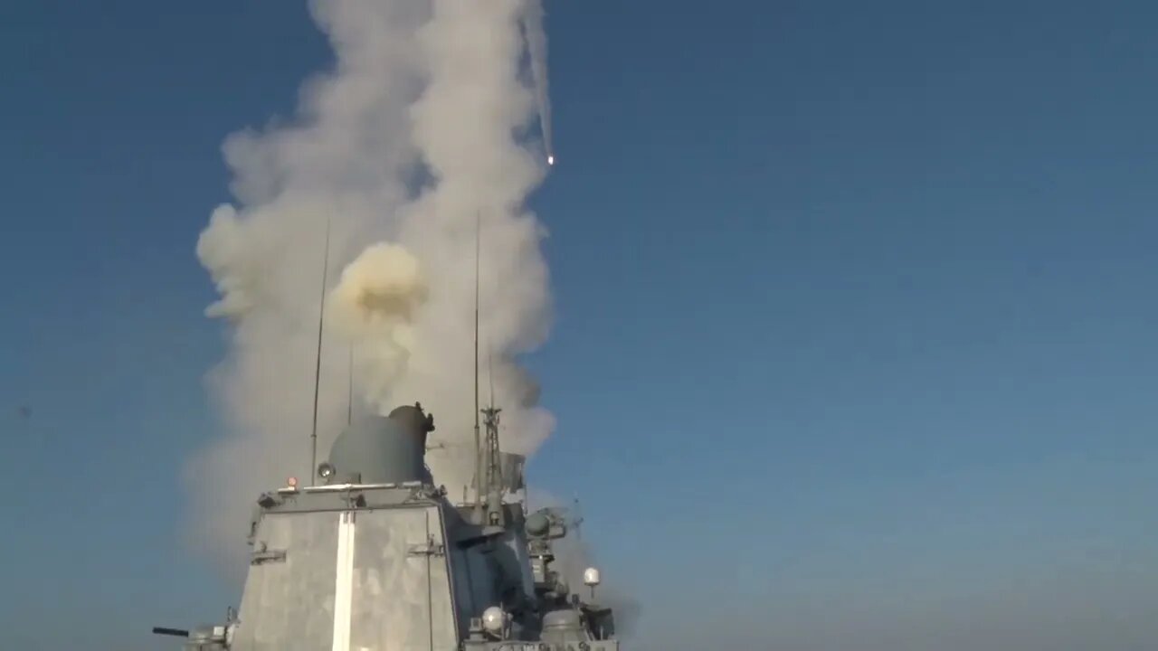 Russian Frigate Launches A Salvo Of 4 Kalibr Cruise Missiles At Ukraine Military Infrastructure