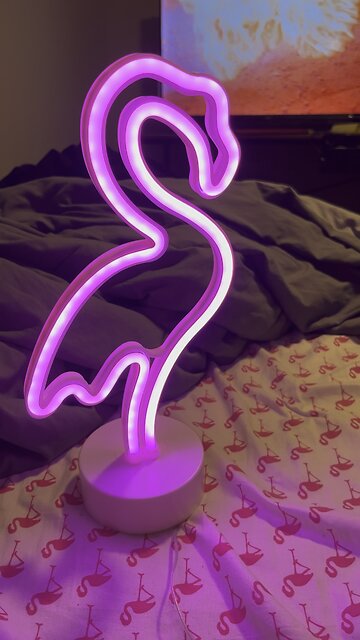 Neon flamingo light