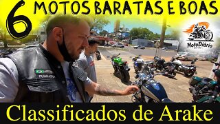 6 motos baratas e boas no CLASSIFICADOS de ARAKE. Motos Custom Boas e Baratas