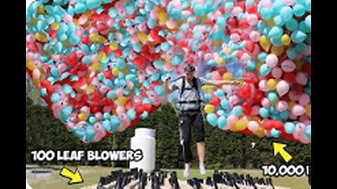 I Flew Using Only Balloons AND Leaf Blowers