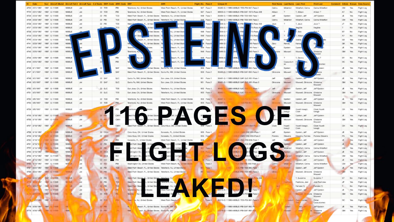 🔥116 pages of Jeffery Epstein's flight logs have been leaked online 👀