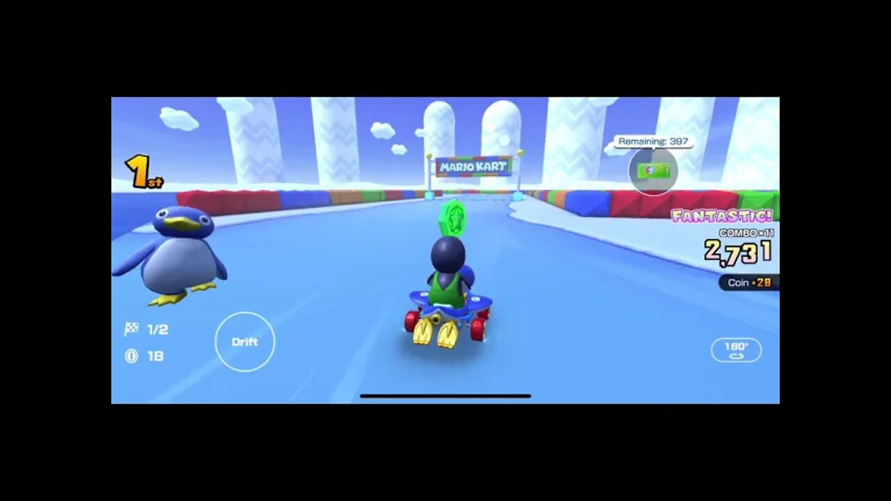 Mario Kart Tour - RMX Vanilla Lake 1 Gameplay (Frost Tour New Course)