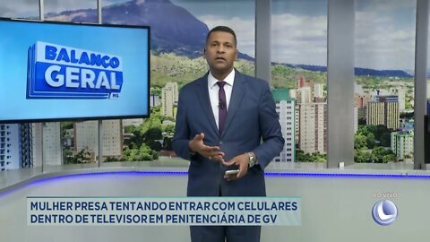 Mulher presa tentando entrar em penitenciária com celulares em televisor