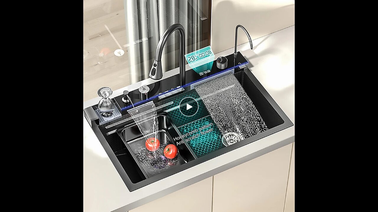 Double Waterfall Sink Stainless Steel Kitchen Sink