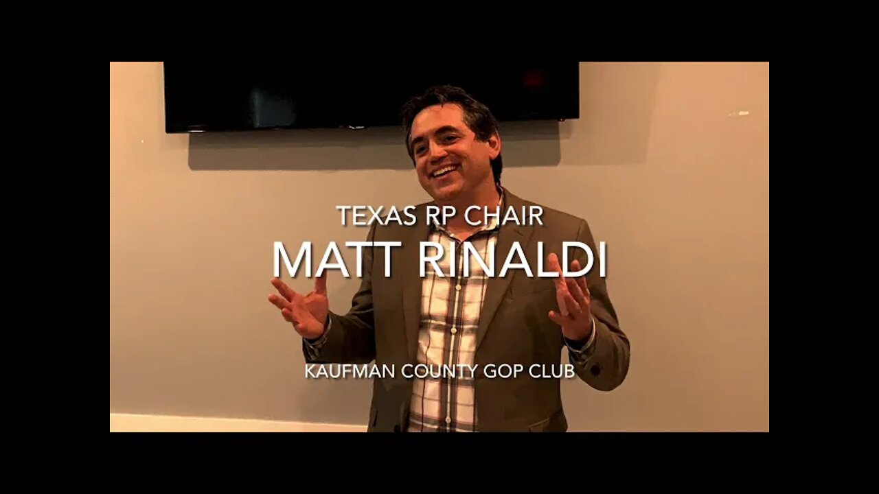 Guest Speaker Matt Rinaldi (Texas Republican Chairman) @ KCGOP Club 9-16-21