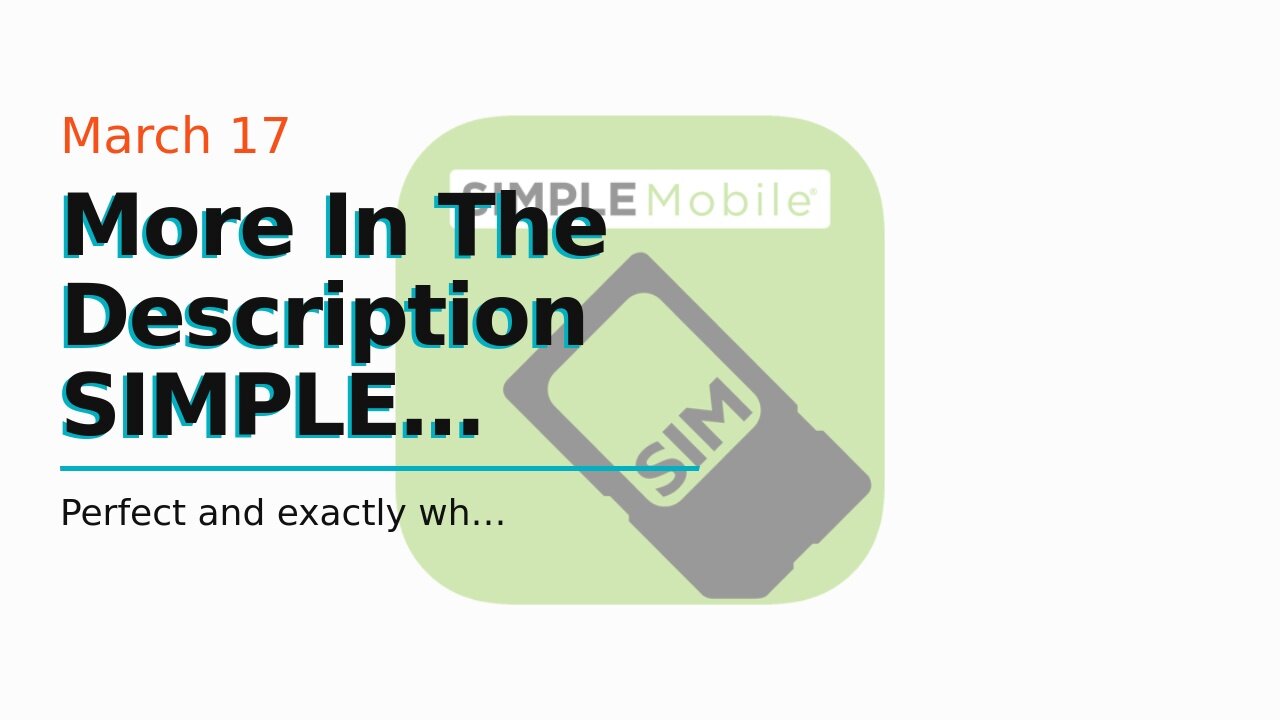 More In The Description SIMPLE Mobile Refill Card - $40 ReUp Prepaid Airtime Card