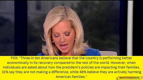 FOX: "Three in ten Americans believe that the country is performing better economically