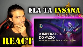 YERIK REACT - League of Legends: Bel'Veth: a Imperatriz do Vazio | Trailer da Campeã