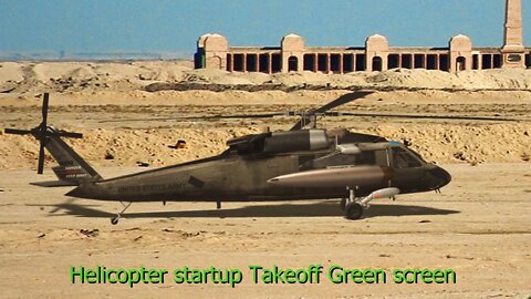 Helicopter Startup Takeoff Green Screen