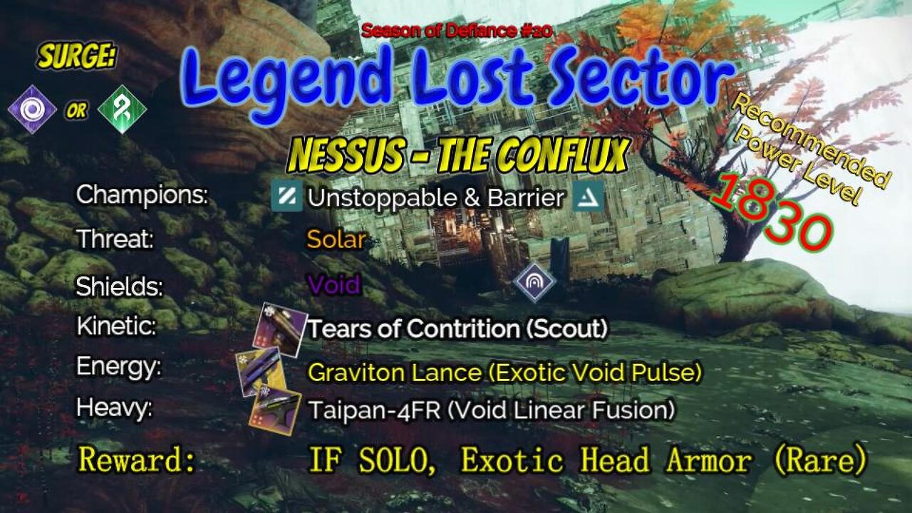 Destiny 2 Legend Lost Sector: Nessus - The Conflux on my Void Hunter 5-15-23