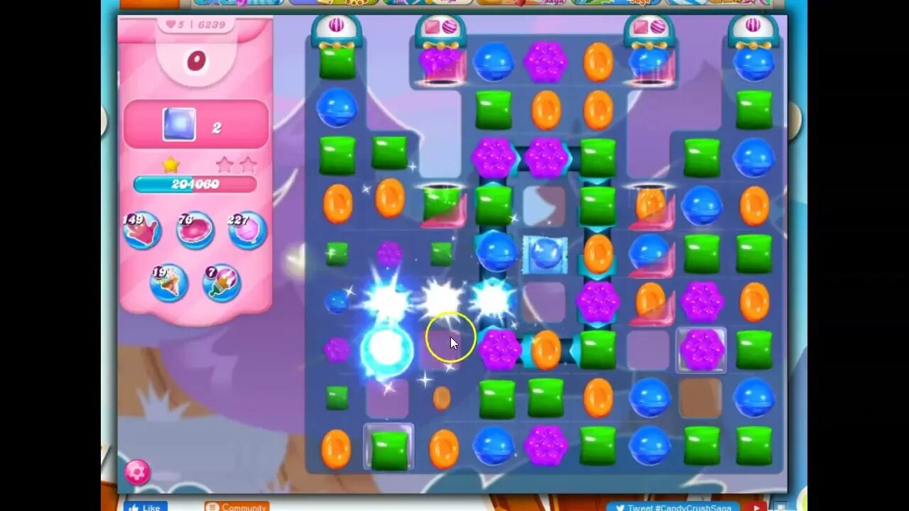 Candy Crush Level 6239 Talkthrough, 28 Moves 0 Boosters