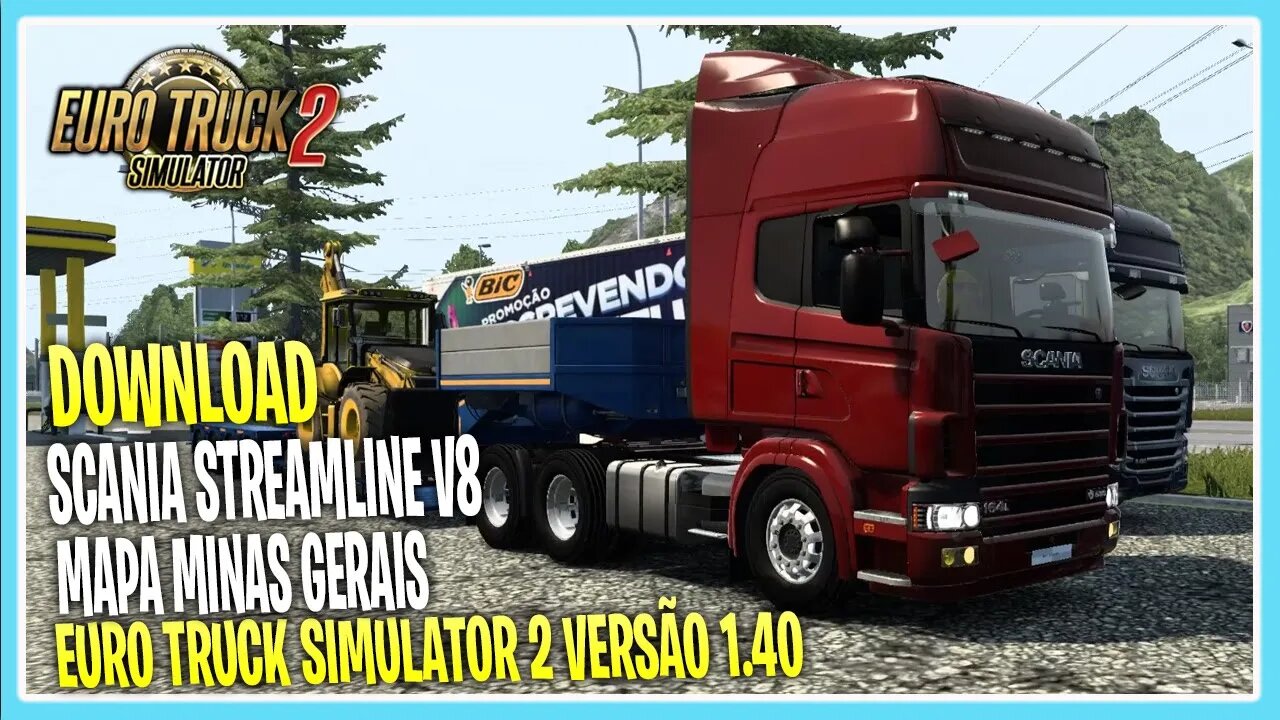 PACK DE SOM + SCANIA STREAMLINE TRANSPORTE DE PÁ CARRECADEIRA MAPA MINAS ETS2 1.40.4