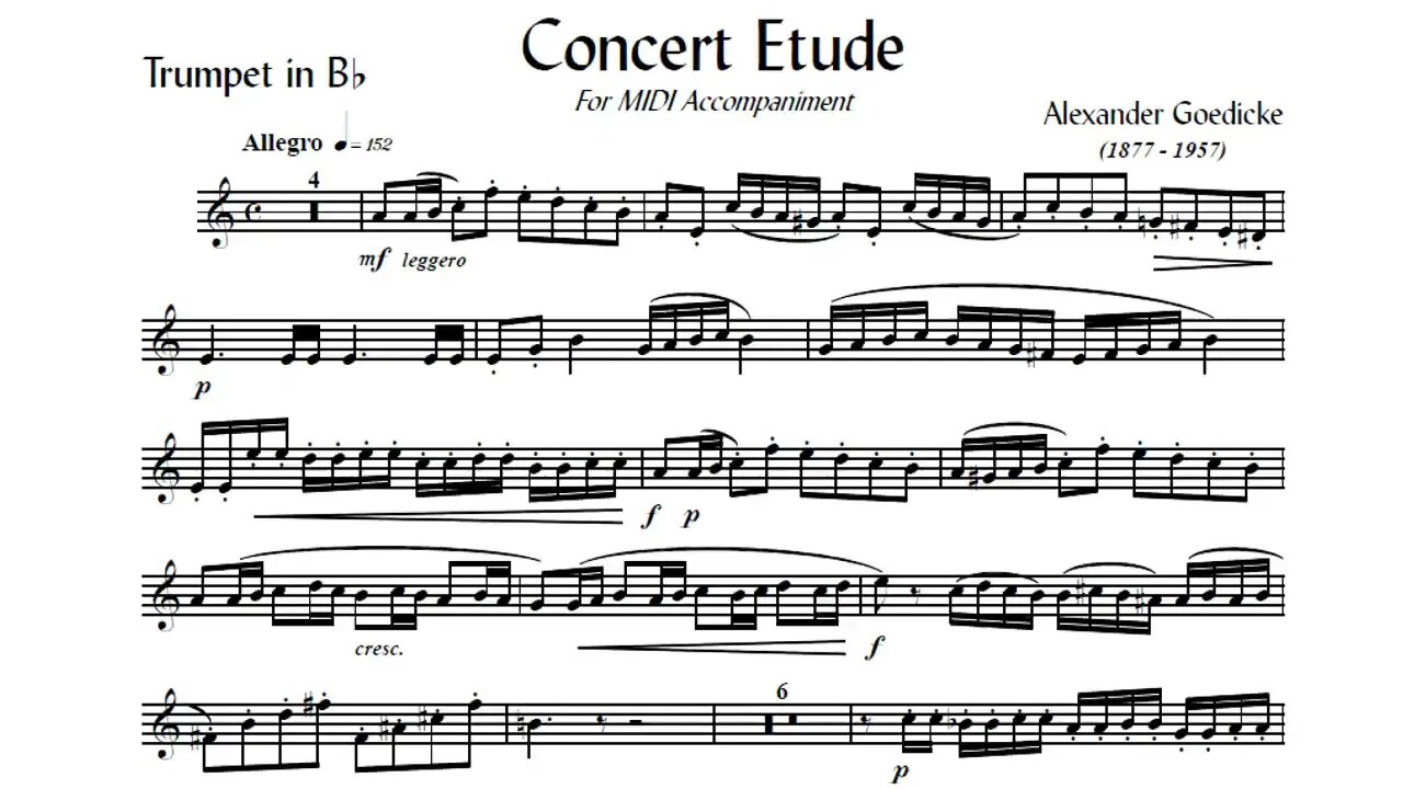 🎺🎺🎺🎺 [TRUMPET SOLO] Concert Etude, A. Goedicke