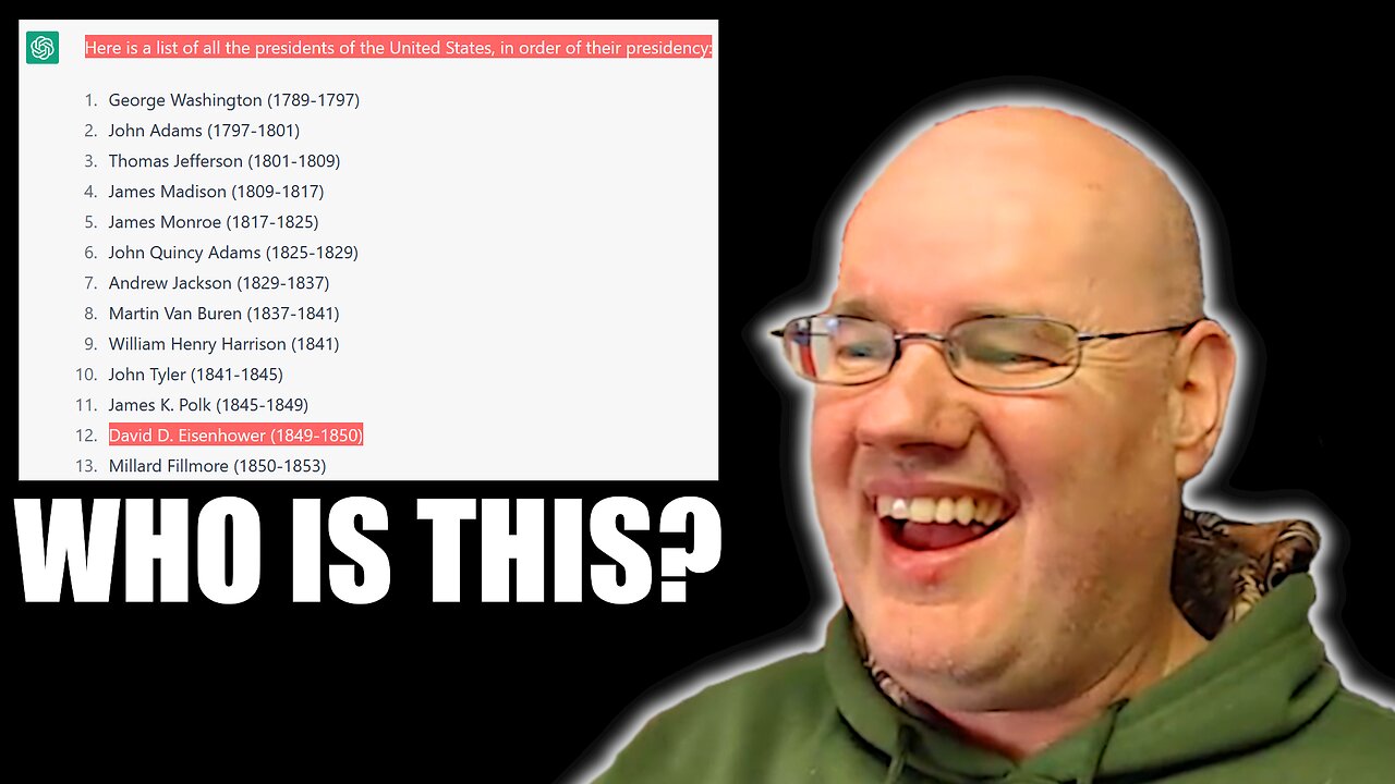 David D. Eisenhower was the 12th US President according to AI | #chatgpt
