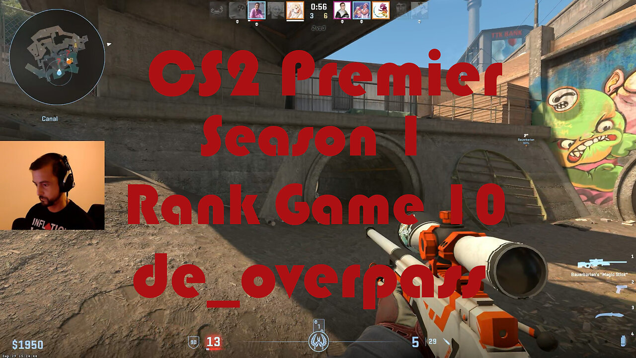 CS2 Premier Matchmaking - Season 1 - Rank Game 10 - de_overpass