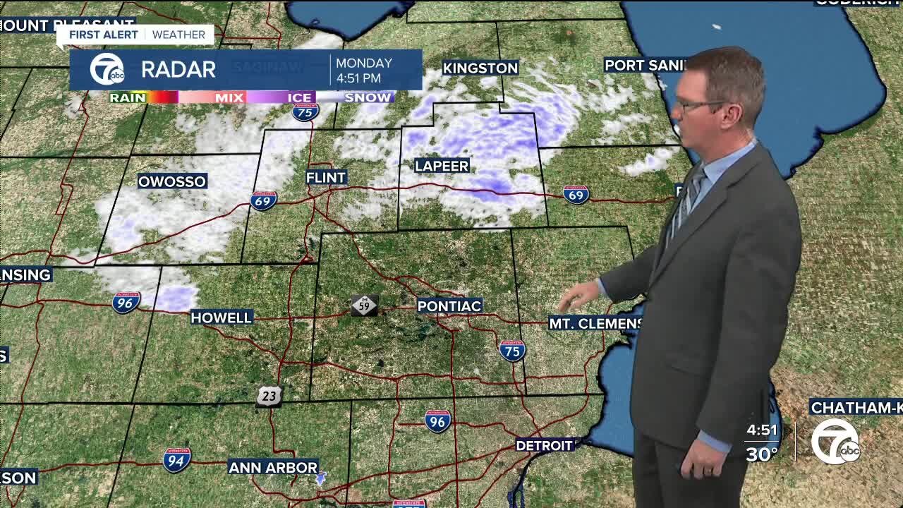 Snow shower chance tonight