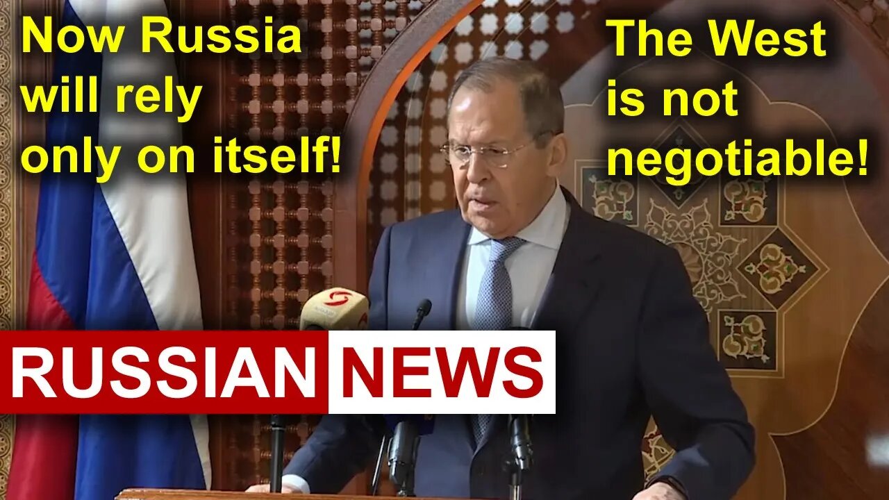 Oman and Russia. Sergey Lavrov and Badr bin Hamad bin Hamud al-Busaidi. Press conference.