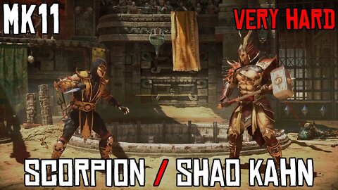 Mortal Kombat 11 | Scorpion Custom Variation vs Shao Kahn Magic Might | Very Hard CPU Match | Xbox