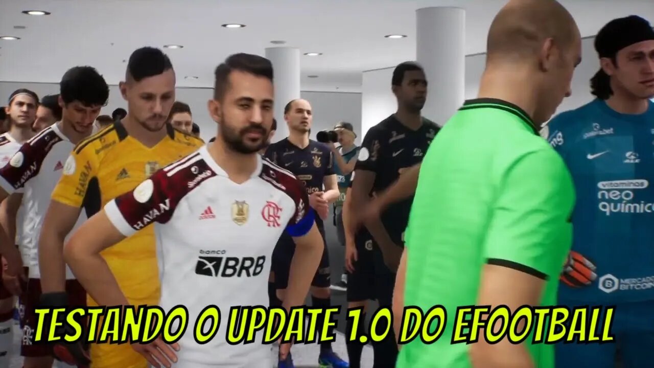 Testando o update 1.0 do EFOOTBALL 2022 - Gameplay de corinthians x flamengo