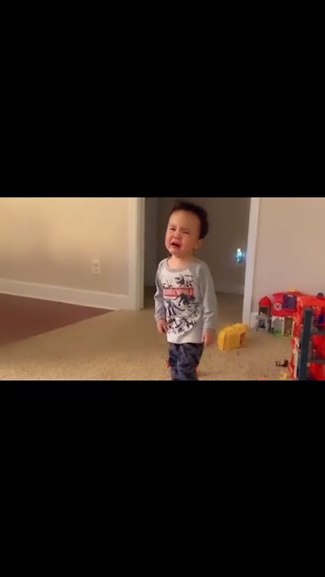 Crazy toddler exhibits wide range of emotions