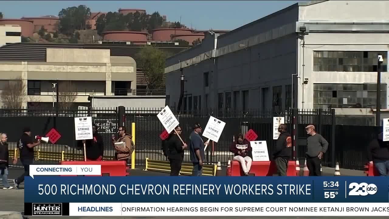 Hundreds of workers at Chevron Richmond refinery go on strike