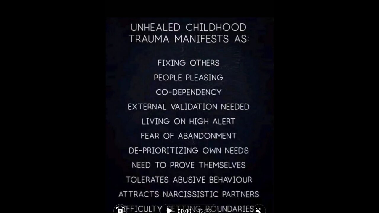 How unhealed childhood Trauma manifests