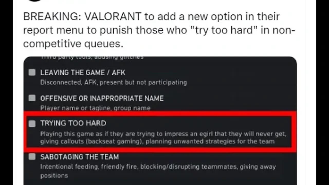 A Fake Valorant Tweet and Try Hard Players Talk