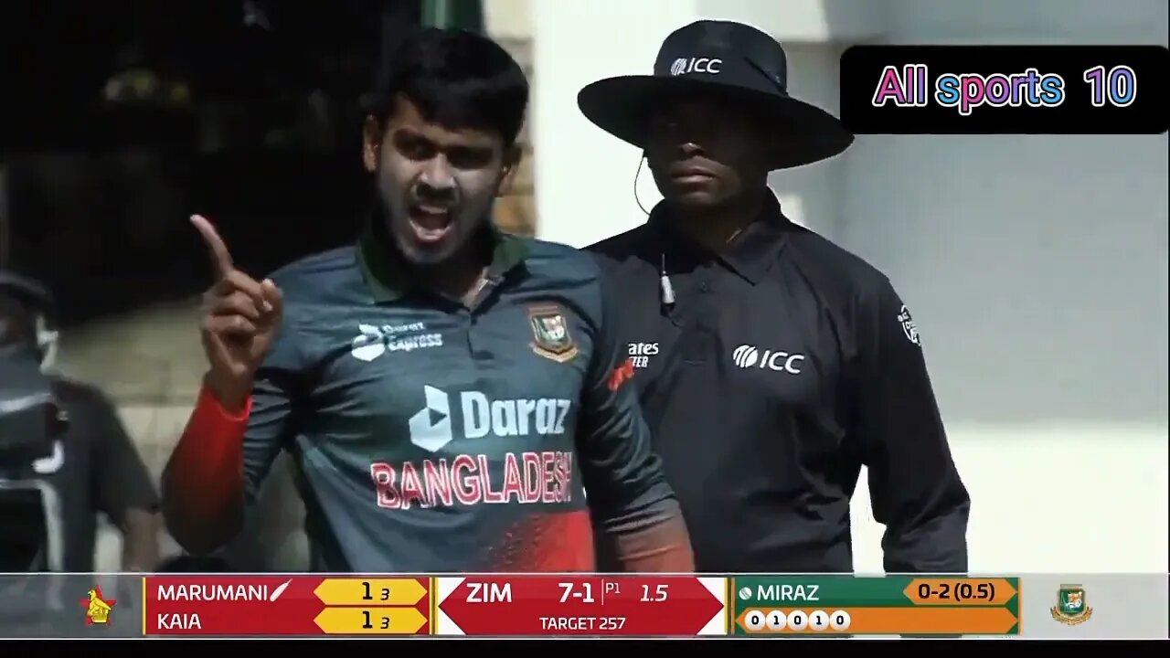বাংলাদেশের জয় ১৯০ রানে আফিফ ১৪৫ রান 🏏🏏🏏🏏৬ +৬+৬+৬+৬+৬+৮ ছয়