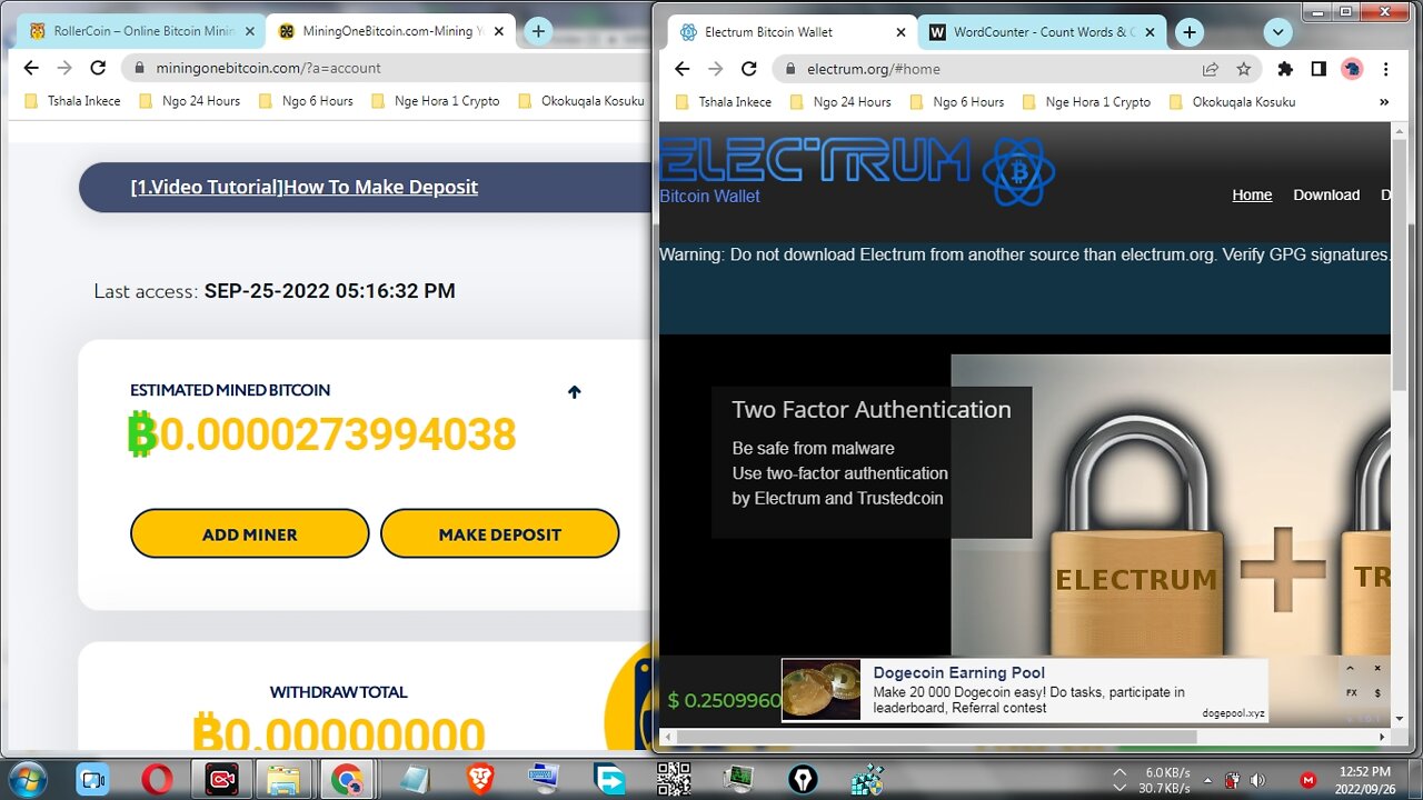 How To Make Money For Free By Mining Bitcoin At MiningOneBitcoin And Withdraw At Electrum