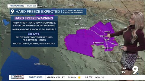 Hard freezing temps on the way