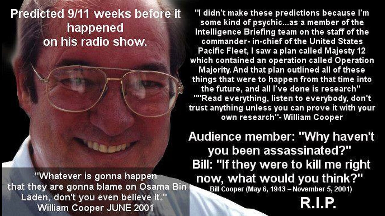 William "Bill" Cooper Predicts Sept. 11 During 06.21.2001 Radio Broadcast