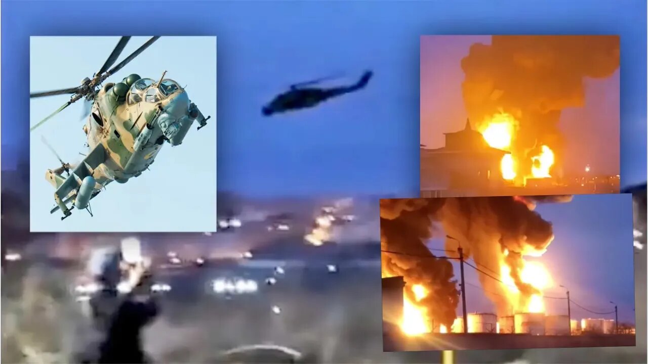 🔴 Ukraine War - Airstrike On Russian Soil! MI-24 Helicopters Strike Oil Depot In Belgorod