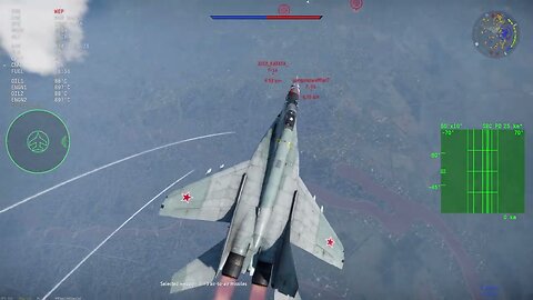 War Thunder - MiG-29A Kills 2 F-16's with a R-27T Orbital Strike