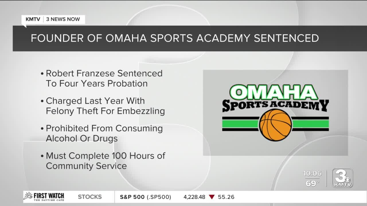 Founder of Omaha Sports Academy sentenced to 4 years of probation