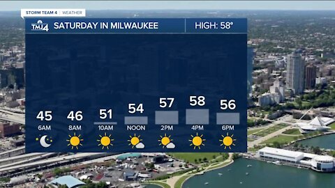 Saturday is sunny but chilly with temps in the 50s