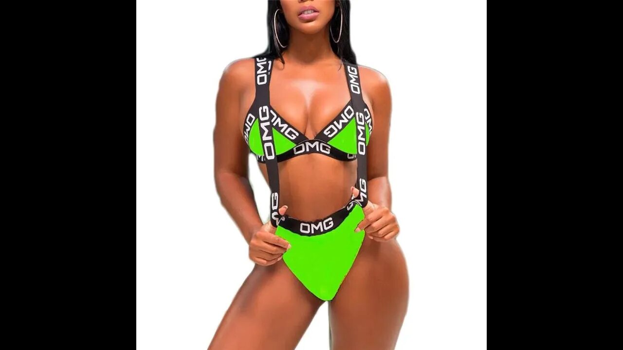 OMG Letter Print One Piece Monokini | EveryDay Is A Bikini Day!