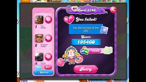 Candy Crush Level 3188 Talkthrough, 37 Moves 0 Boosters
