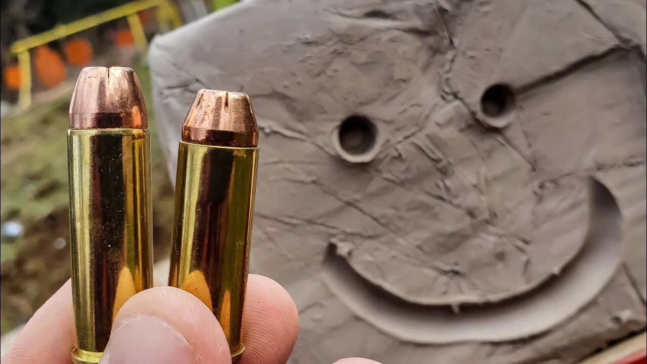 454 Casull vs 45 Long Colt - GIANT CLAY BLOCKS!!!