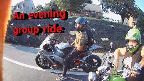 A small motorcycle group ride past Three Mile Island