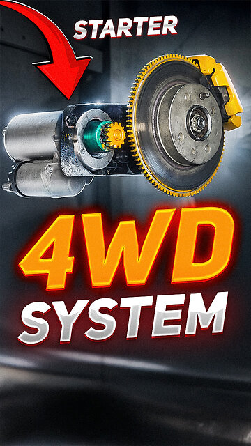 Starter motor-based on-demand 4WD system