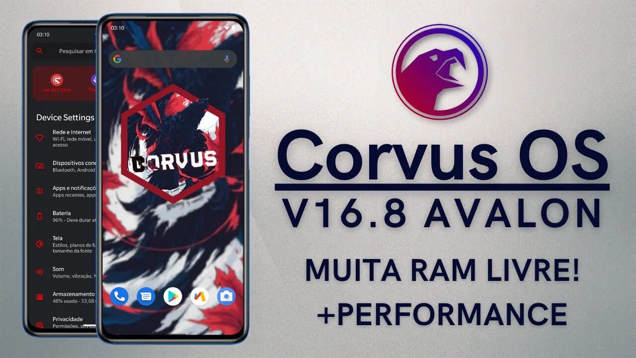 Corvus OS ROM v16.8 Avalon | Android 11 | MELHOR GERENCIAMENTO DE RAM E MAIS DESEMPENHO!