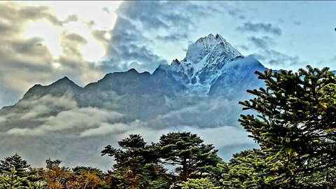 walking in the cloud in Himalaya aka Sagarmatha
